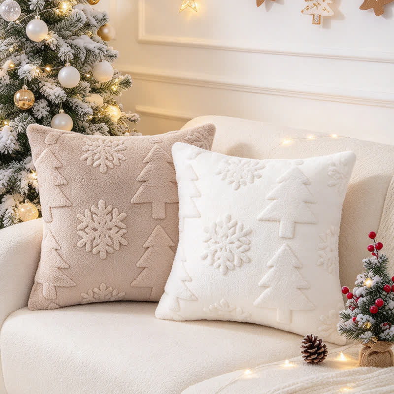 Ownkoti Christmas Tree Snowflake Embossed Pillow Cover - image 13