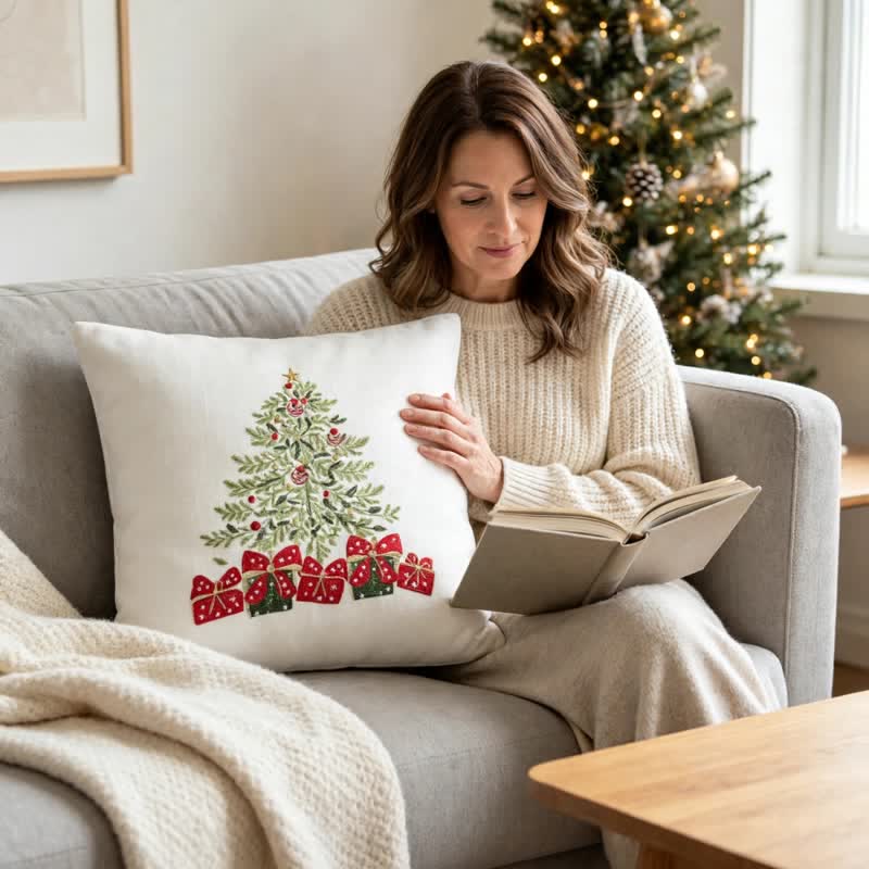 Ownkoti Christmas Tree Gift Box Pillow Cover - image 7