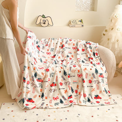 Ownkoti Cream Christmas Truck Bow Tree Throw Blanket - image 6