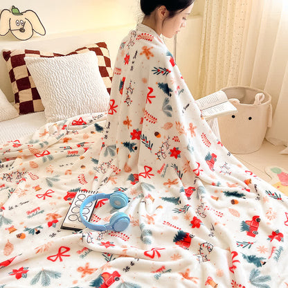 Ownkoti Cream Christmas Truck Bow Tree Throw Blanket - image 3