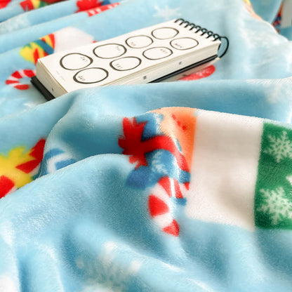 Ownkoti Blue Christmas Stocking Snowflake Throw Blanket - image 9