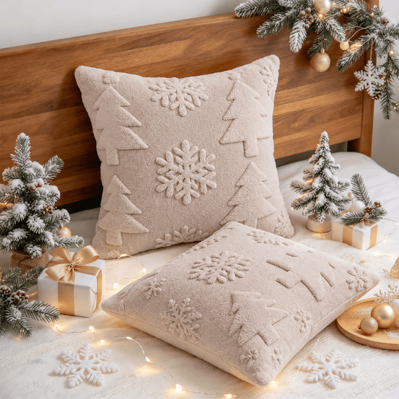 Ownkoti Christmas Tree Snowflake Embossed Pillow Cover - image 8