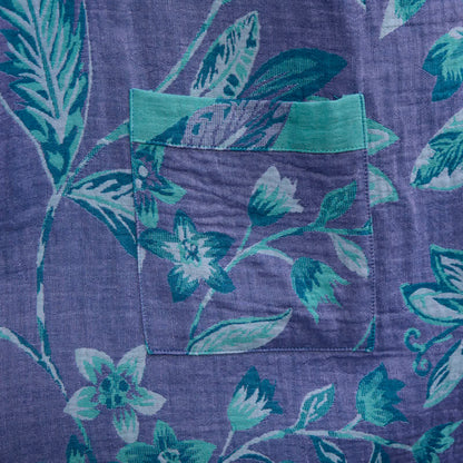 Ownkoti Blue & Purple Leaf Cotton Kimono Robe - image 13