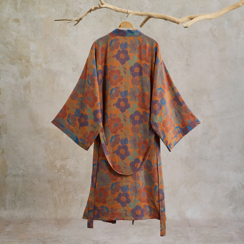 Ownkoti Vintage Flower Cotton Kimono Robe - image 1