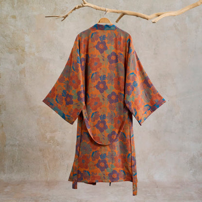 Ownkoti Vintage Flower Cotton Kimono Robe - image 1