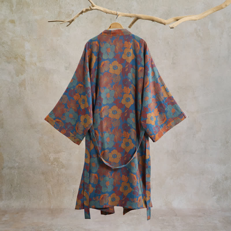Ownkoti Vintage Flower Cotton Kimono Robe - image 8