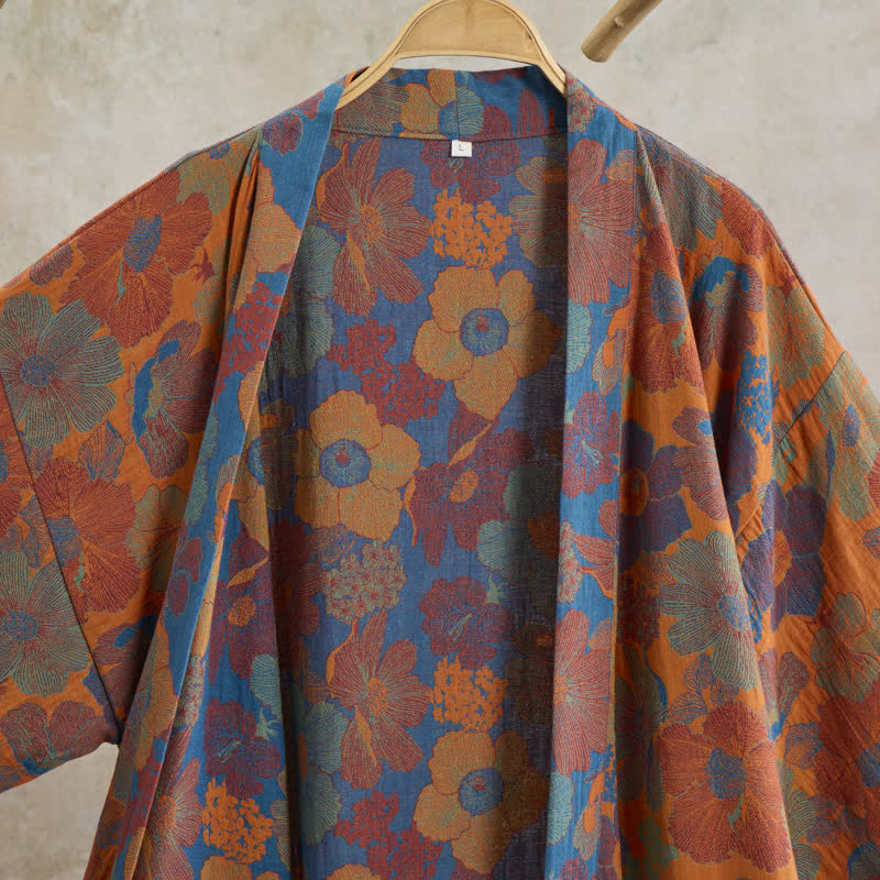 Ownkoti Vintage Flower Cotton Kimono Robe - image 2