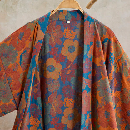 Ownkoti Vintage Flower Cotton Kimono Robe - image 2