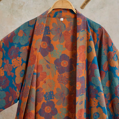 Ownkoti Vintage Flower Cotton Kimono Robe - image 9