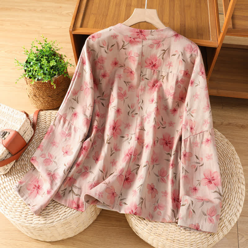 Ownkoti Breezy Blush Floral Lounge Cardigan - image 1