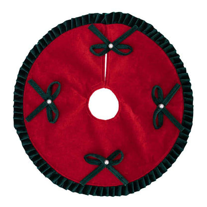 Ownkoti Christmas Tree Skirt with Pearl Bow Accents - image 5