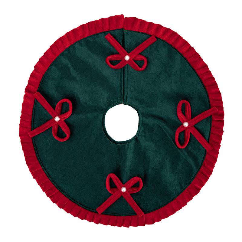 Ownkoti Christmas Tree Skirt with Pearl Bow Accents - image 9
