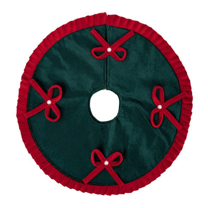 Ownkoti Christmas Tree Skirt with Pearl Bow Accents - image 9