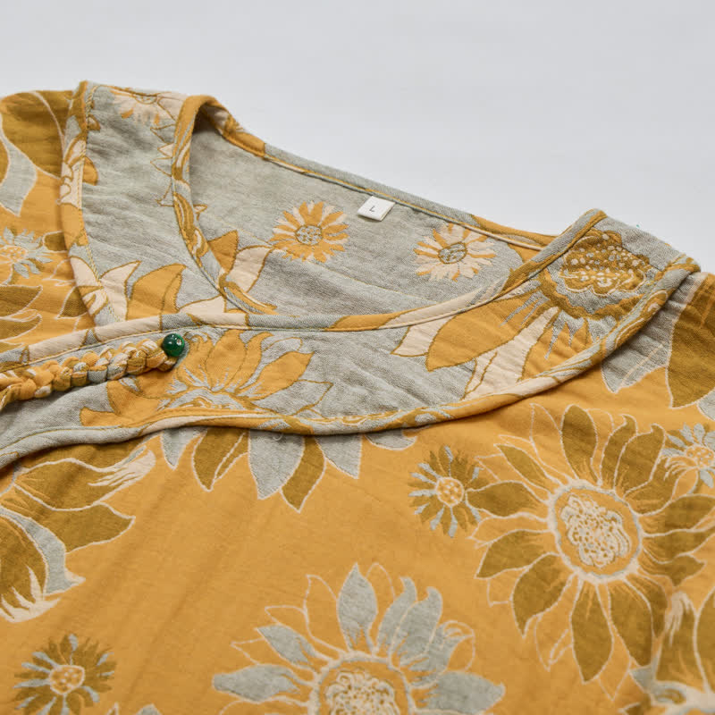 Ownkoti Oriental Sunflower Cotton Pajama Set - image 2