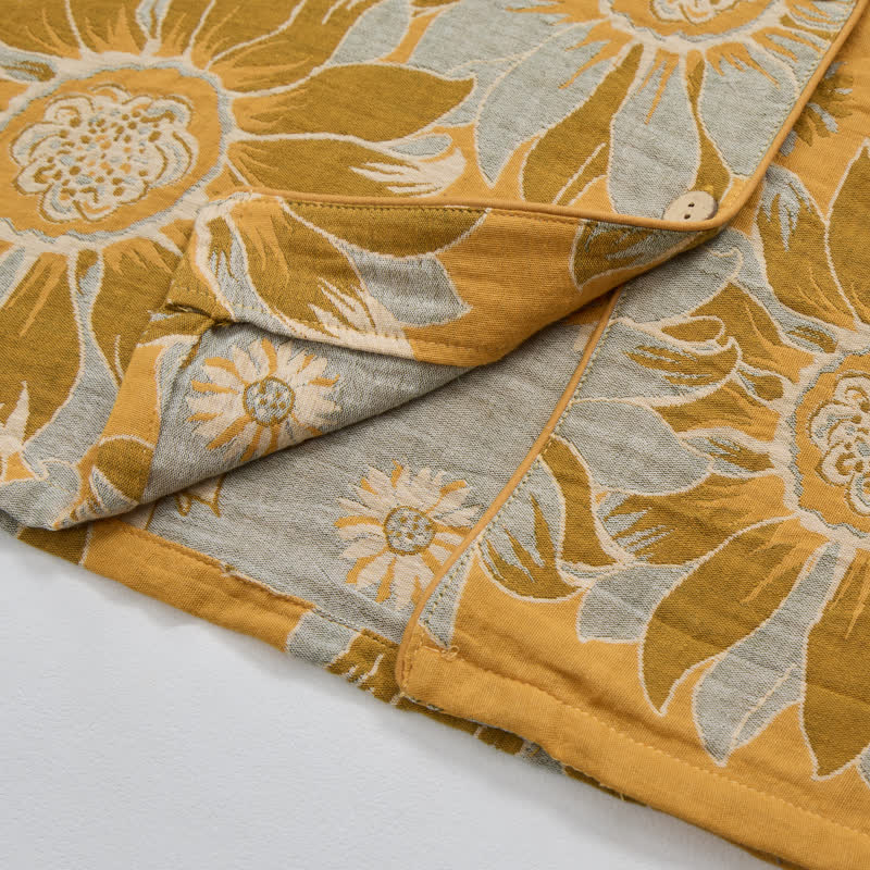 Ownkoti Retro Sunflower Cotton Loungewear Pajama Set - image 6