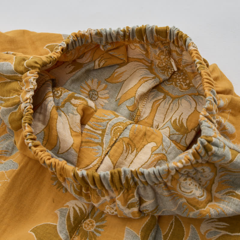 Ownkoti Retro Sunflower Cotton Loungewear Pajama Set - image 4