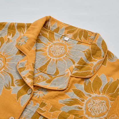 Ownkoti Retro Sunflower Cotton Loungewear Pajama Set - image 2