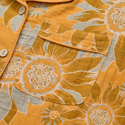 Ownkoti Retro Sunflower Cotton Loungewear Pajama Set - image 3