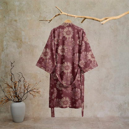 Ownkoti Vintage Sunflower Cotton Kimono Bathrobe - image 15