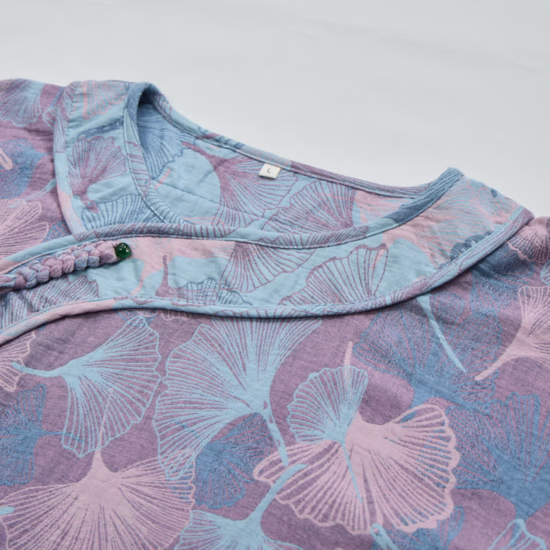 Ownkoti Chinese Style Ginkgo Leaf Pajama Set - image 8