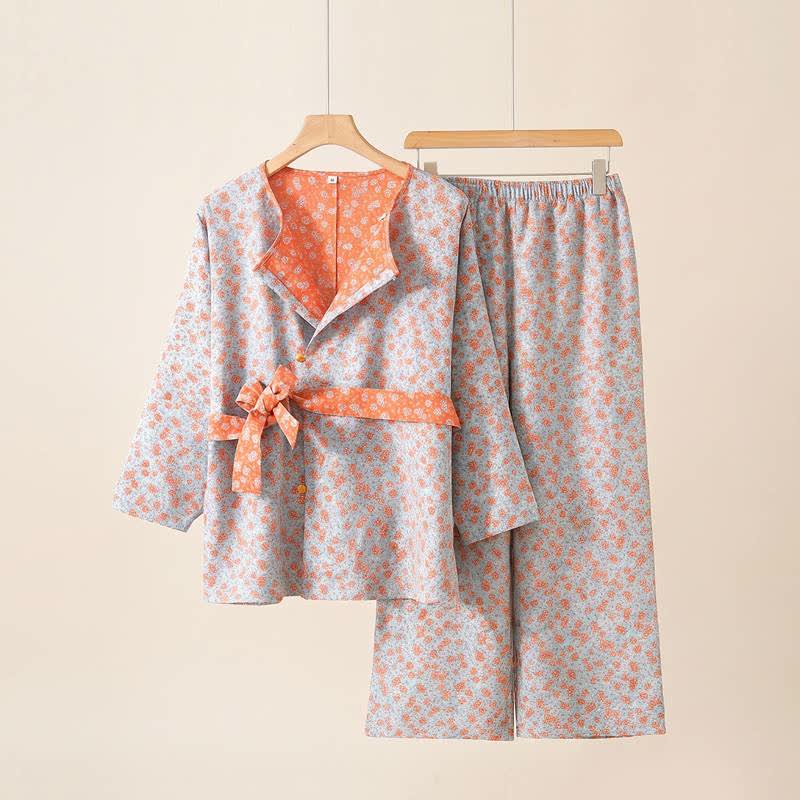 Ownkoti Folk Floral Cotton Gauze Homewear Set - image 1