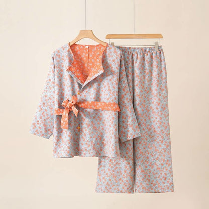 Ownkoti Folk Floral Cotton Gauze Homewear Set - image 1