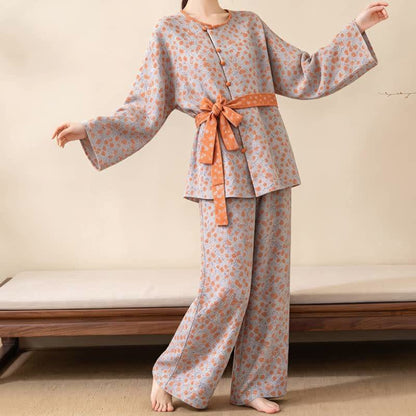 Ownkoti Folk Floral Cotton Gauze Homewear Set - image 2