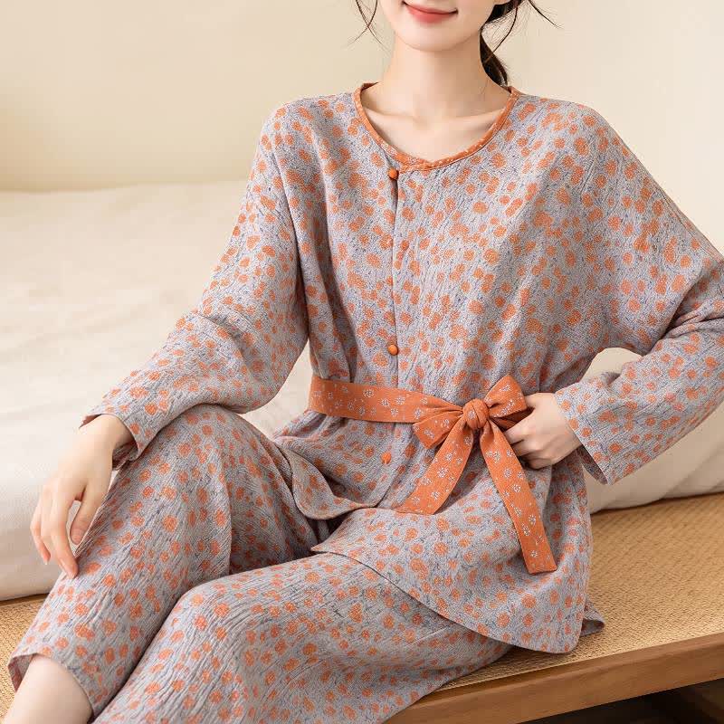 Ownkoti Folk Floral Cotton Gauze Homewear Set - image 3