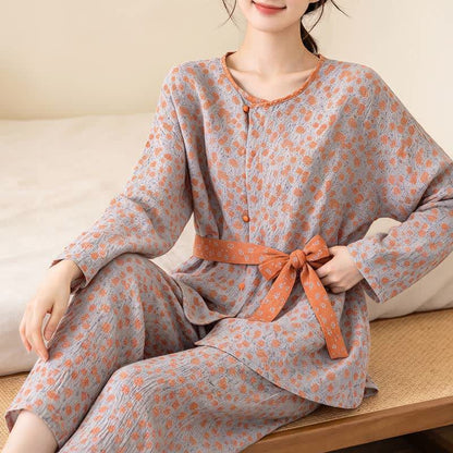 Ownkoti Folk Floral Cotton Gauze Homewear Set - image 3