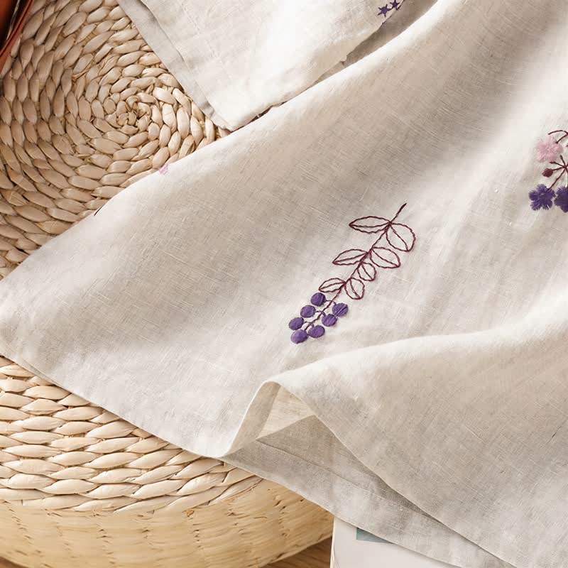 Ownkoti Cotton Embroidered Frog Button Lounge Top - image 7