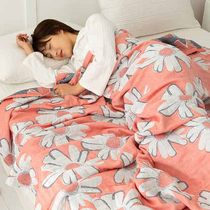 Ownkoti Daisy Printed Cotton Soft Reversible Quilt