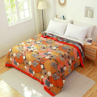 Ownkoti Colorful Persimmon Cotton Gauze Reversible Quilt