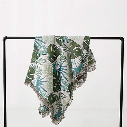 Ownkoti Palm Pattern Sofa Cover Tassel Blanket - image 7