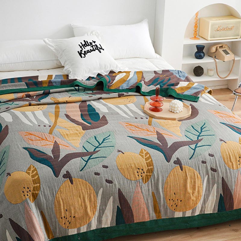 Ownkoti Reversible Design Cotton Fruit Quilt Lightweight - image 8
