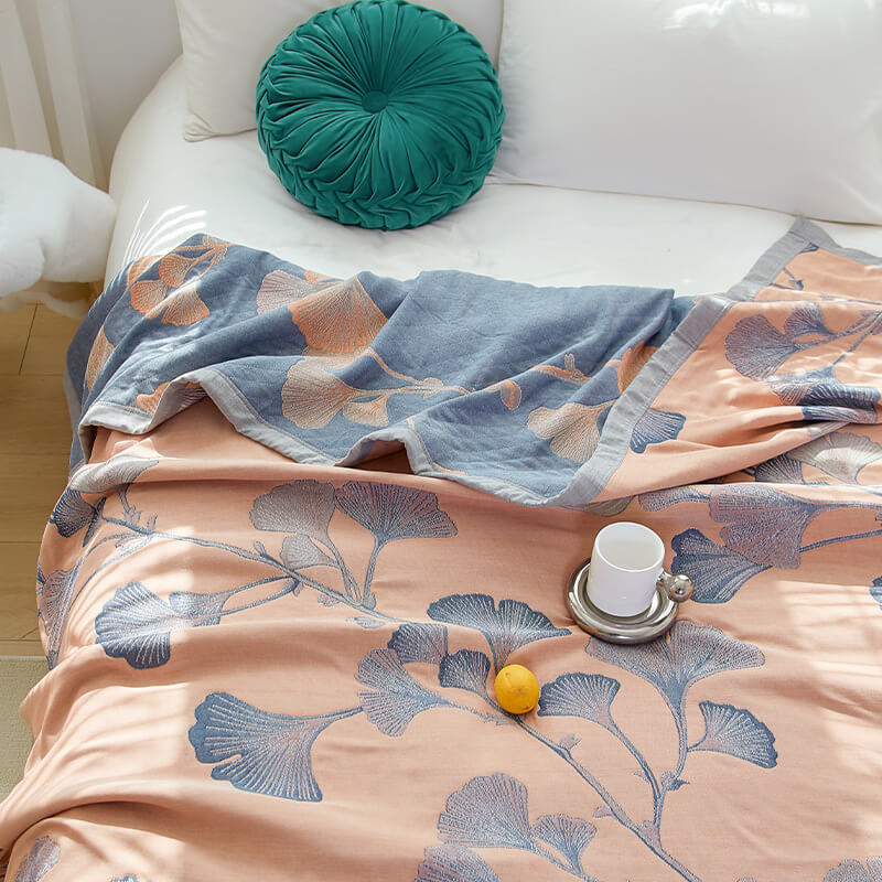 Ownkoti Ginkgo Leaf Cotton Gauze Reversible Quilt - image 10