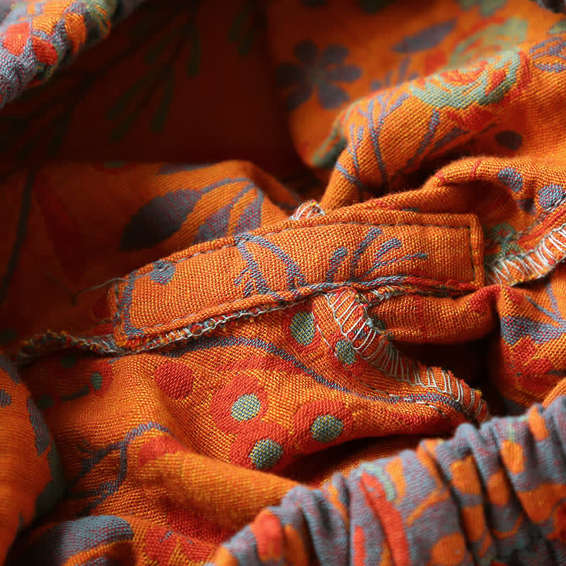 Ownkoti Vintage Leaf Cotton Lapel Loungewear Set - image 12