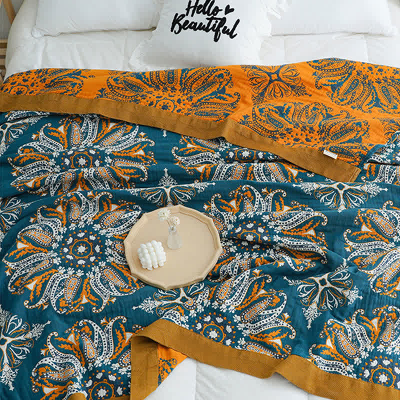 Ownkoti Flower Cotton Gauze Quilt Reversible Blanket - image 14
