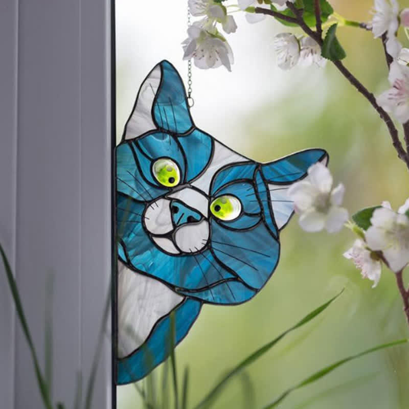 Ownkoti Stain Cat Suncatcher Window Ornament (Buy One Get One Free) - Blue - image 12