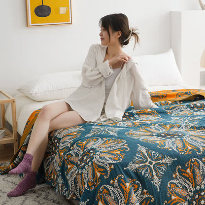 Ownkoti Flower Cotton Gauze Quilt Reversible Blanket - image 10