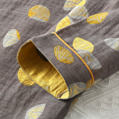 Ownkoti Luxurious Shell Cotton Lapel Pajama Set