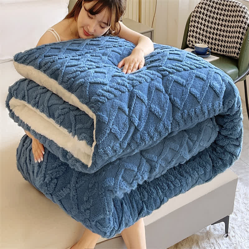 Ownkoti Jacquard Solid Color Comfy Fluffy Blanket - image 11