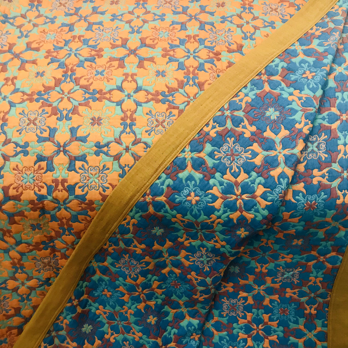 Ownkoti Orange & Blue Pattern Six Layers Cotton Quilt - image 9