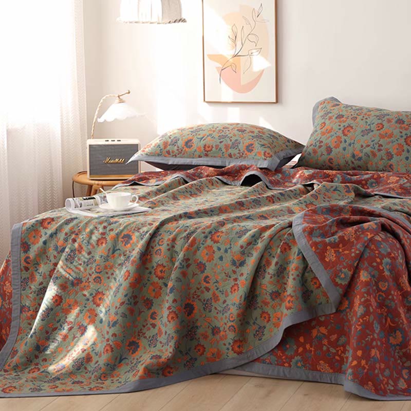 Ownkoti Retro Flower Pure Cotton Reversible Quilt - image 1