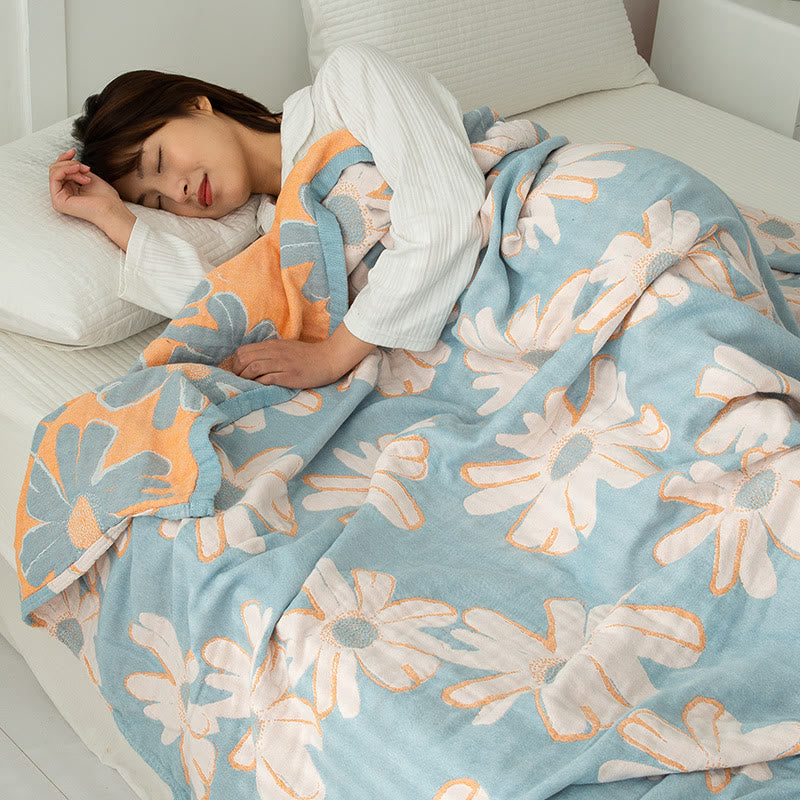 Ownkoti Daisy Printed Cotton Soft Reversible Quilt