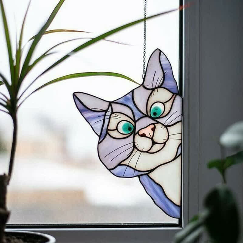 Ownkoti Stain Cat Suncatcher Window Ornament (Buy One Get One Free) - Purple - image 14