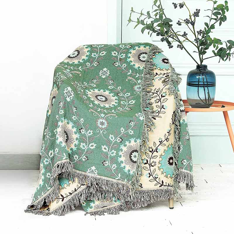 Ownkoti Retro Sofa Cover Cotton Reversible Blanket - image 6