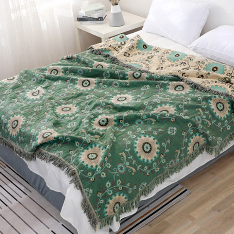 Ownkoti Retro Sofa Cover Cotton Reversible Blanket - image 3