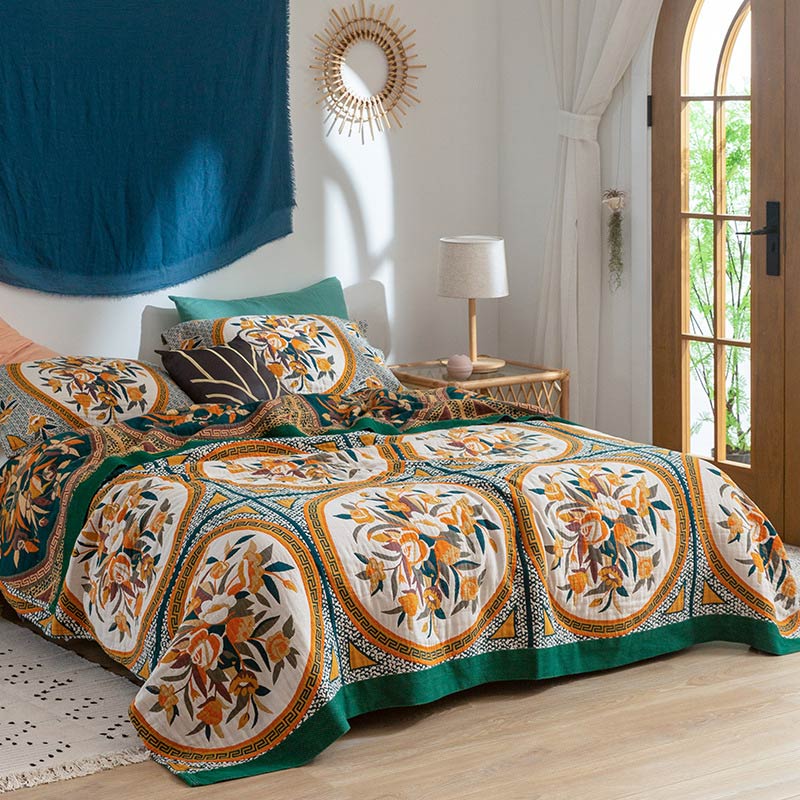 Ownkoti Comfy Floral Cotton Reversible Quilt - image 1