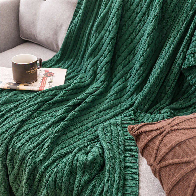 Ownkoti Solid Color Cotton Sofa Knit Blanket - image 1