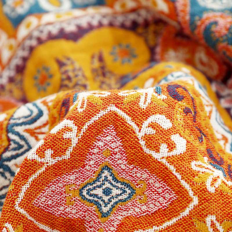 Ownkoti Boho Cotton Orange Reversible Sofa Blanket - image 9